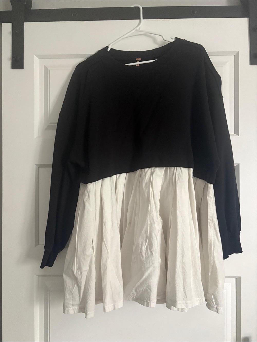 Black and White Layered Peplum Women’s Dress